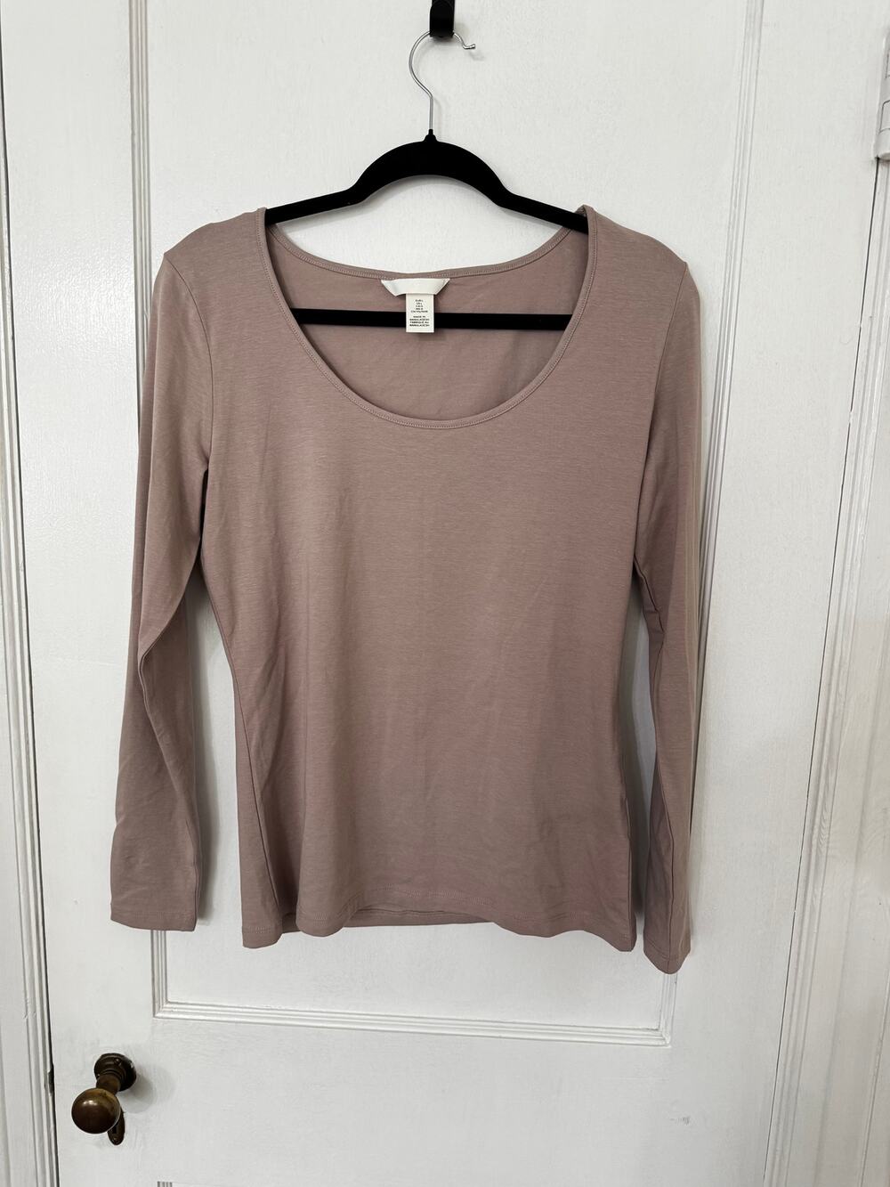 H&M Taupe Brown Beige Long Sleeve Shirt